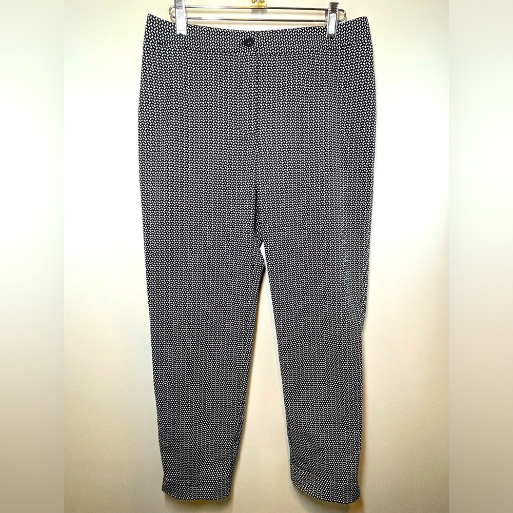 J Mclaughlin Black & White Textured Detail Cotton Blend Pants Made in USA Size 4